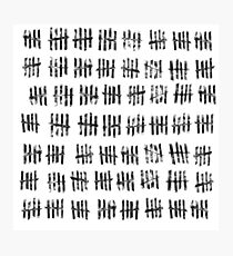 Distressed tally marks design Photographic Print