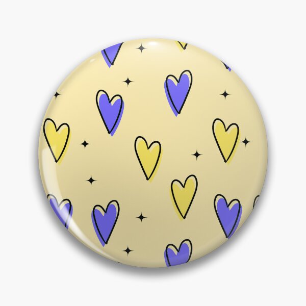 Item preview, Blue and Yellow Love Hearts Pattern designed and sold by Bunmigraphics .