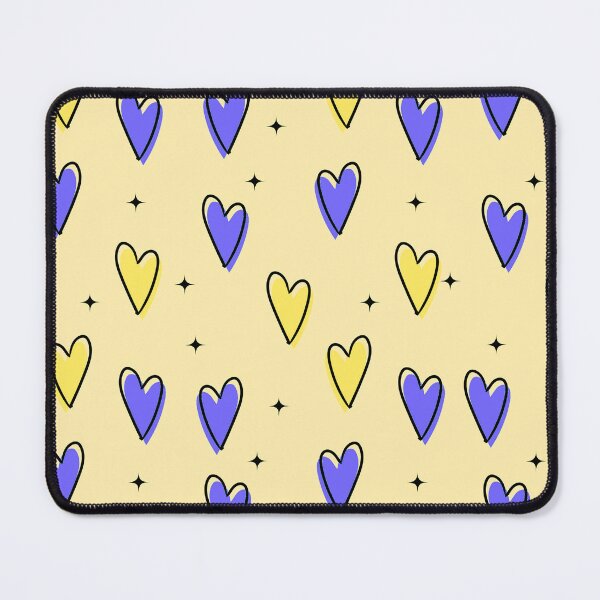 Item preview, Blue and Yellow Love Hearts Pattern designed and sold by Bunmigraphics .