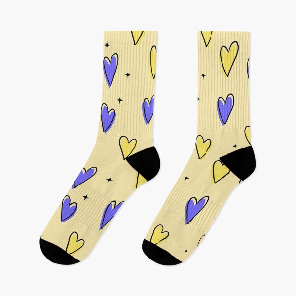 Item preview, Blue and Yellow Love Hearts Pattern designed and sold by Bunmigraphics .