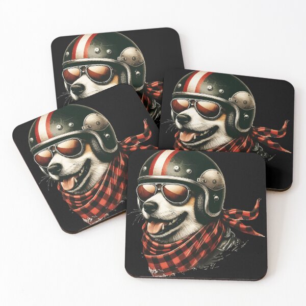Item preview, Funny Biker Corgi Dog In Cool Helmet designed and sold by TomFrontierArt.
