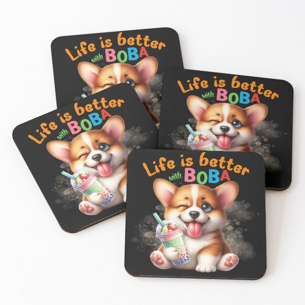 Item preview, Corgi with BOBA tea Milk TEA Bubble tea designed and sold by DegraDesign.
