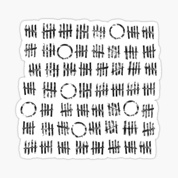 Distressed Tally Marks Design Sticker By Getitgiftit Redbubble