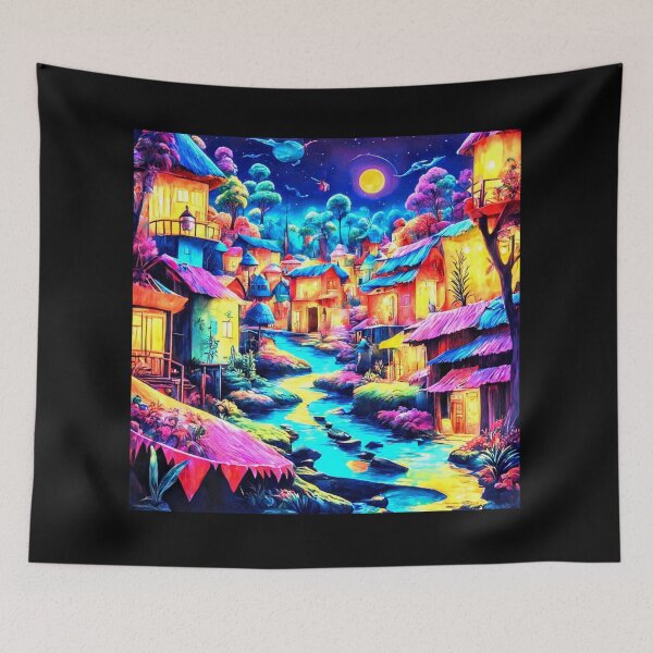 Item preview, Village Under Moonlight designed and sold by Kingcls.