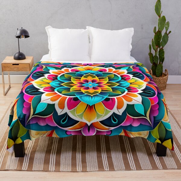 Item preview, Mandala Floral Simétrica con Variedad de Colores y Contrastes designed and sold by Second Draft Visuals.