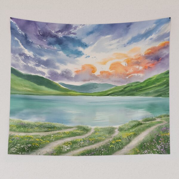 Item preview, Serene Sunset Lake designed and sold by Fashiospice07.