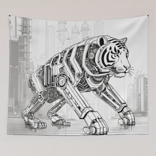 Item preview, Mech Tiger in the City designed and sold by Syrupulse.