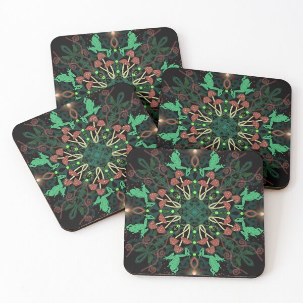 Item preview, Mushroom and frogs mandala  designed and sold by Neophobia-art.