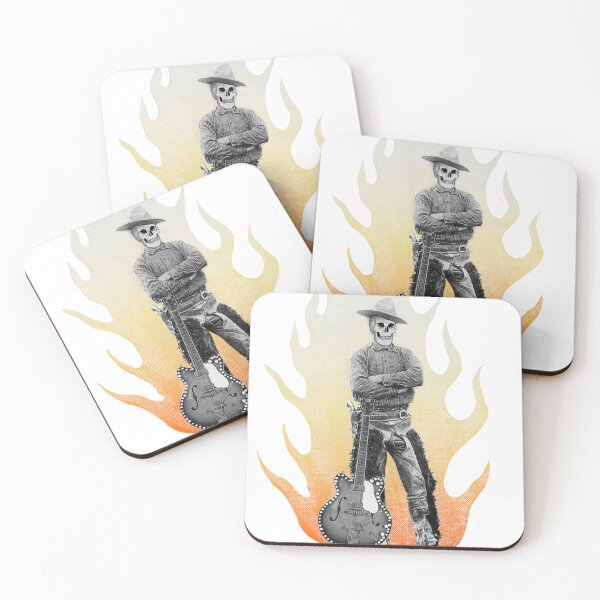 Item preview, Cowboy with country guitar in flames designed and sold by AmerMichel.