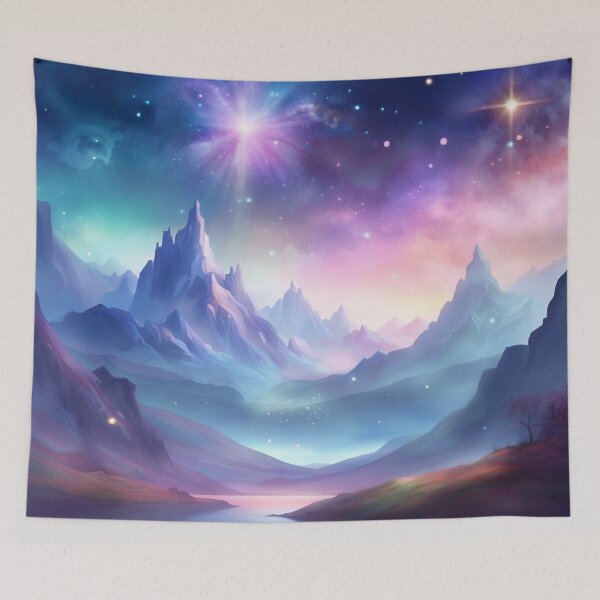 Item preview, Mountain View With Shiny Galactic Sky designed and sold by Syrupulse.