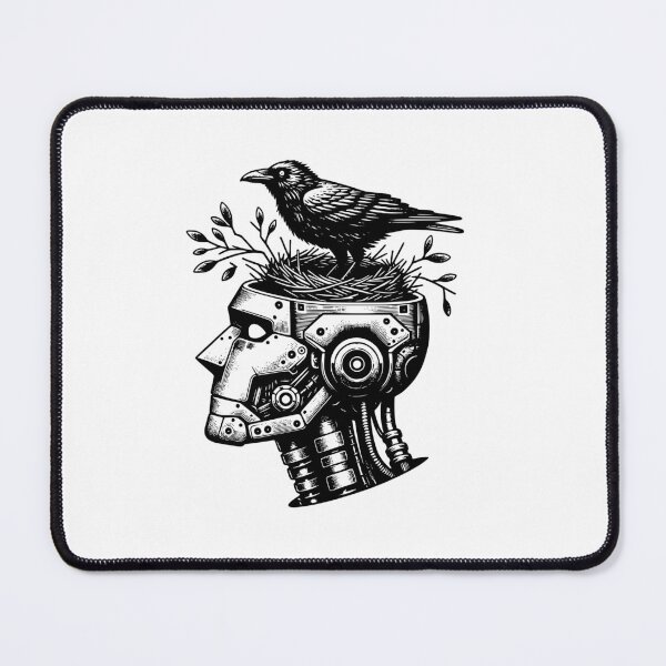 Item preview, Crow Nesting in Robot Head - Cyber Punk Gothic designed and sold by dreamsagellc.