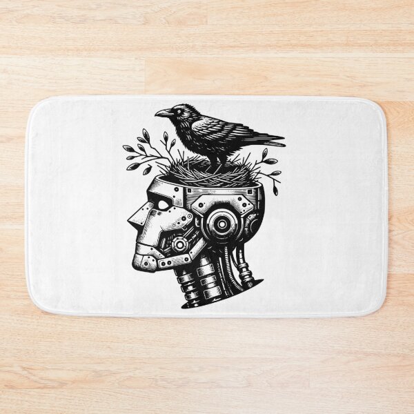 Item preview, Crow Nesting in Robot Head - Cyber Punk Gothic designed and sold by dreamsagellc.