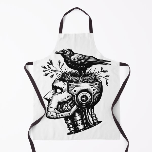 Item preview, Crow Nesting in Robot Head - Cyber Punk Gothic designed and sold by dreamsagellc.