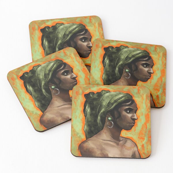 Item preview, Lady With Green Scarf, Portrait designed and sold by mashry42.