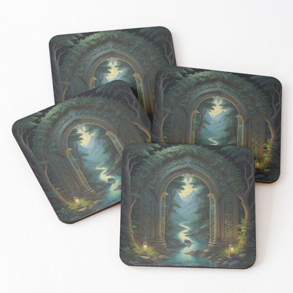 Item preview, Enchanted Forest Pathway Majestic Mountain Landscape designed and sold by EnchantedVista.