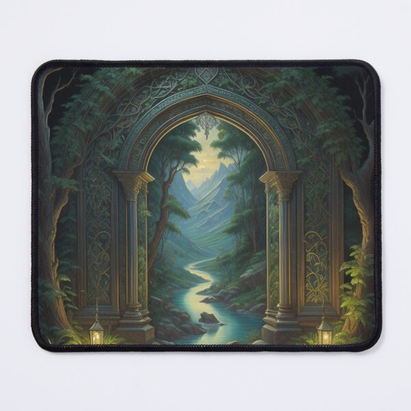 Item preview, Enchanted Forest Pathway Majestic Mountain Landscape designed and sold by EnchantedVista.