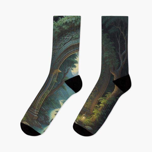 Item preview, Enchanted Forest Pathway Majestic Mountain Landscape designed and sold by EnchantedVista.