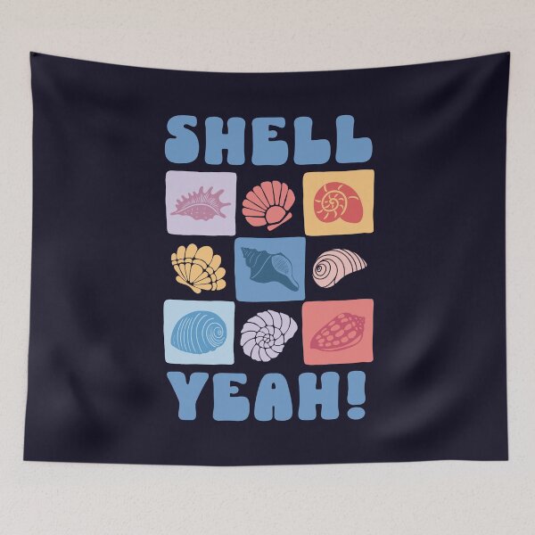 Item preview, Bold, Playful Typography SHELL YEAH! Adorned with Vibrant Shell Illustrations for Ocean Lovers and Beachy Vibes – Funny Beach Pun Design designed and sold by zenturtlemerch.