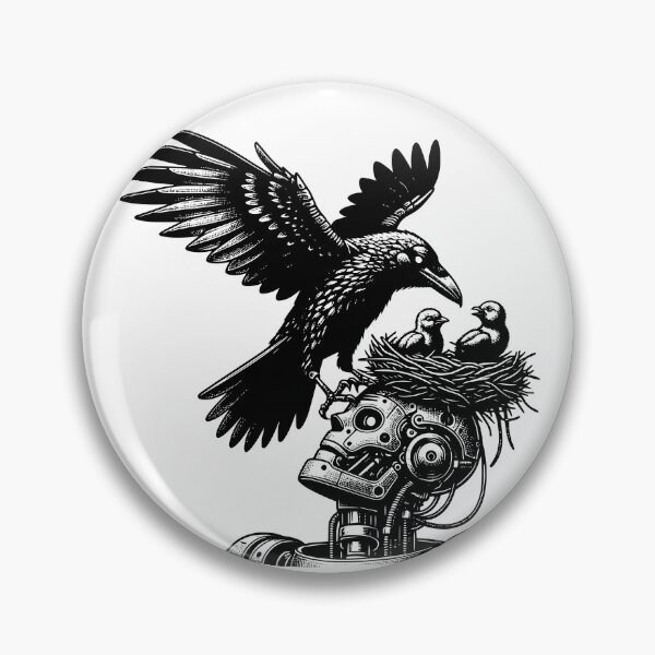 Item preview, Raven Nest - Robot - Nature vs Tech - Gothic Cyber  designed and sold by dreamsagellc.