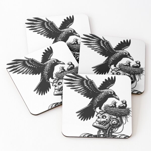 Item preview, Raven Nest - Robot - Nature vs Tech - Gothic Cyber  designed and sold by dreamsagellc.