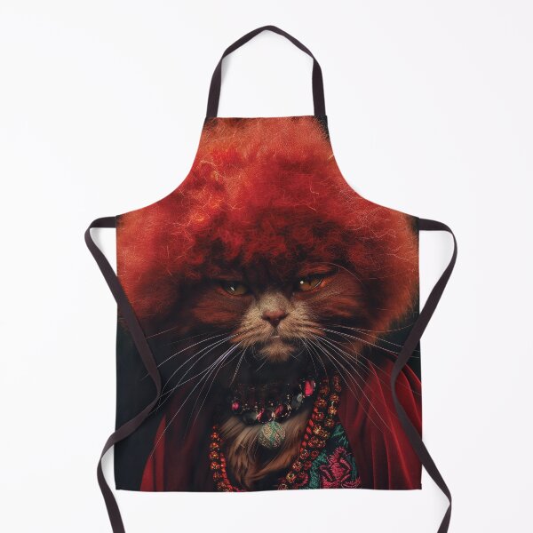 Item preview, Red afro cat portrait dressed red clothes designed and sold by anetajanes.