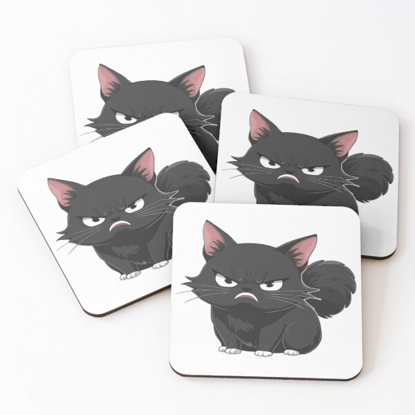 Item preview, Adorable grumpy little black cat designed and sold by GeniOuss.