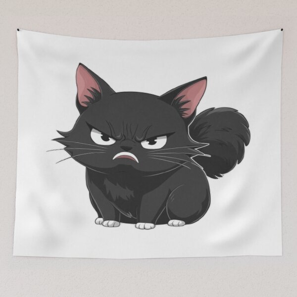 Item preview, Adorable grumpy little black cat designed and sold by GeniOuss.