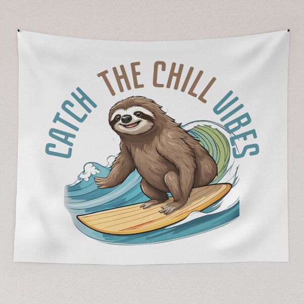 Item preview, Catch the Chill Vibes Sloth Surfing  designed and sold by Creastore.