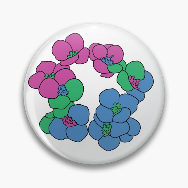Item preview, Muted Polysexual Pride Flowers designed and sold by Aly's Art Shop.