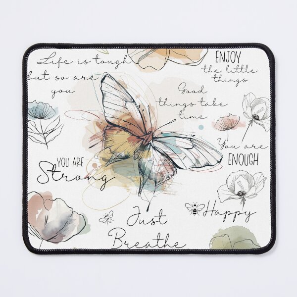 Item preview, Positive affirmations inspirational sayings boho flowers butterfly designed and sold by Inktown.