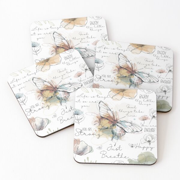 Item preview, Positive affirmations inspirational sayings boho flowers butterfly designed and sold by Inktown.
