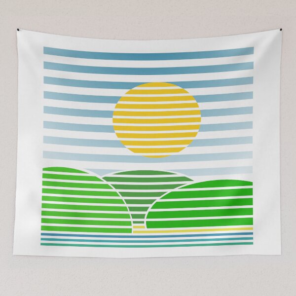Item preview, Graphic deconstructed striped landscape designed and sold by GetItGiftIt.