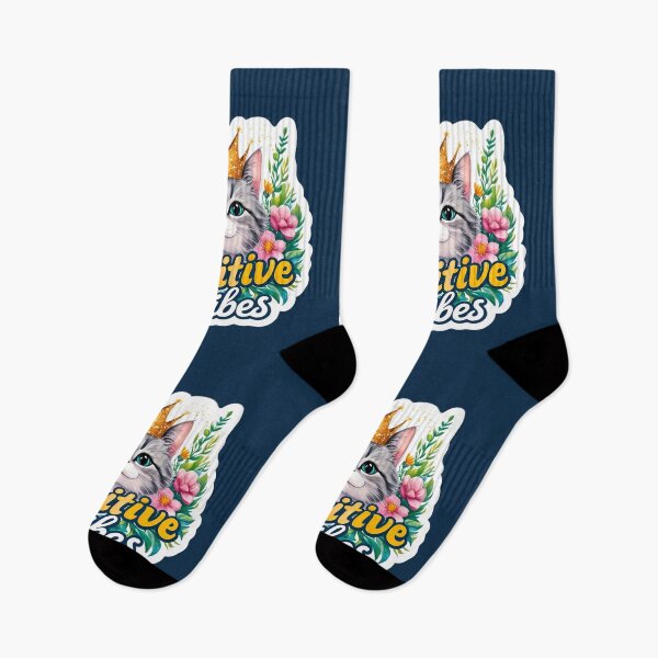Item preview, Pawsitive Vibes Cute Cat Quote With Flowers designed and sold by TheArtOfPat.