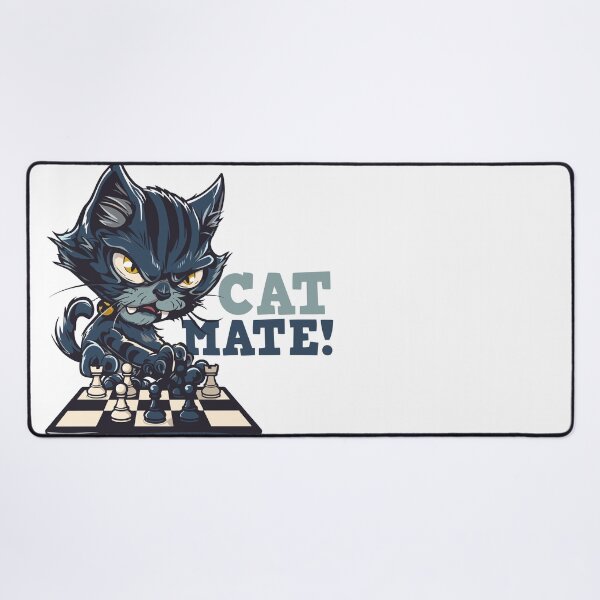 Item preview, Cat playing chess, checkmate cartoon style designed and sold by Stereotype-pro.