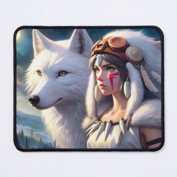 Item preview, Princess San and Wolf (w/ background) designed and sold by AnimeArtStudio.