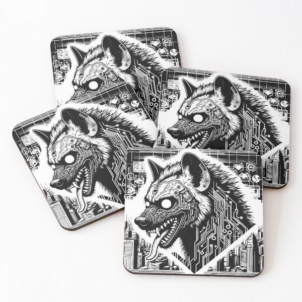 Item preview, Vicious Hyena Tech Cyberpunk | Futuristic Wildlife Art designed and sold by dreamsagellc.