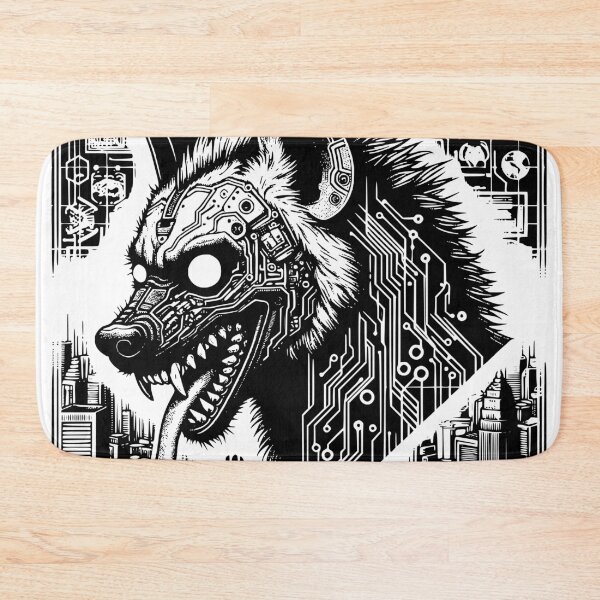 Item preview, Vicious Hyena Tech Cyberpunk | Futuristic Wildlife Art designed and sold by dreamsagellc.