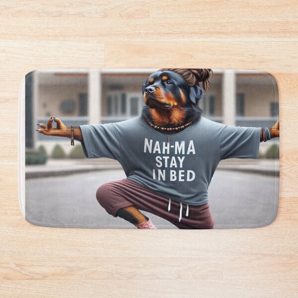 Item preview, Rottweiler Social Media Celebrity Taking Selfie Doing Yoga designed and sold by TheDogOnIt.