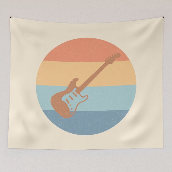 Item preview, Electric Guitar Strat Style Worn Pastel Retro Design designed and sold by kakarikihill.