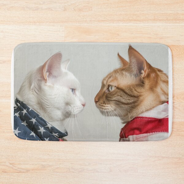 Item preview, USA presidential election 2024, white cat and red cat Usa flag designed and sold by anetajanes.