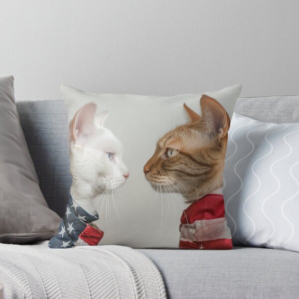 Item preview, USA presidential election 2024, white cat and red cat Usa flag designed and sold by anetajanes.