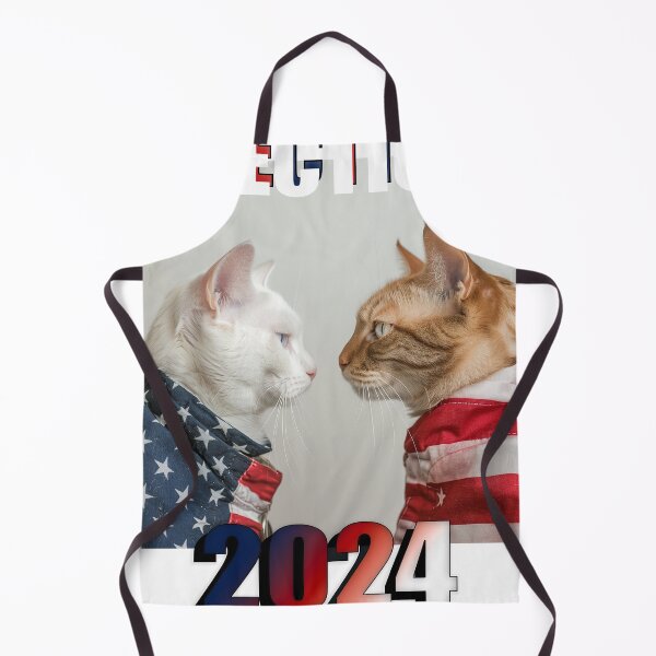 Item preview, USA presidential election 2024, white cat and red cat Usa flag designed and sold by anetajanes.