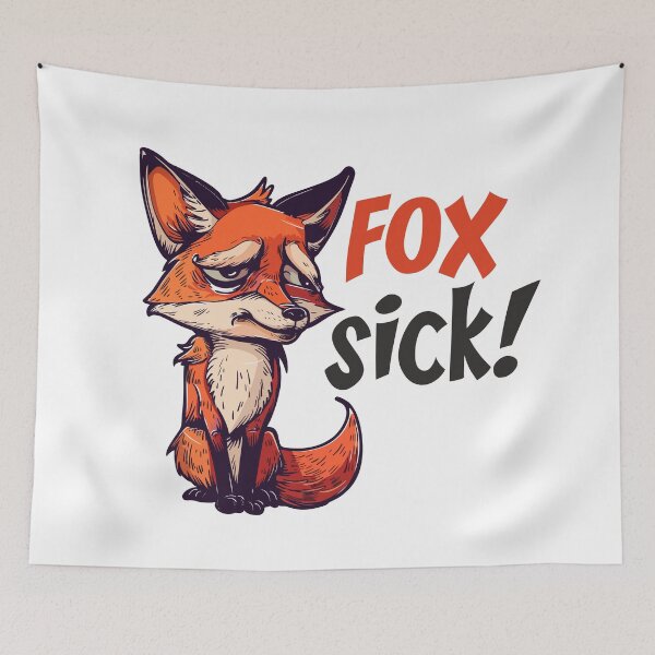 Item preview, Fox sick cartoon style designed and sold by Stereotype-pro.