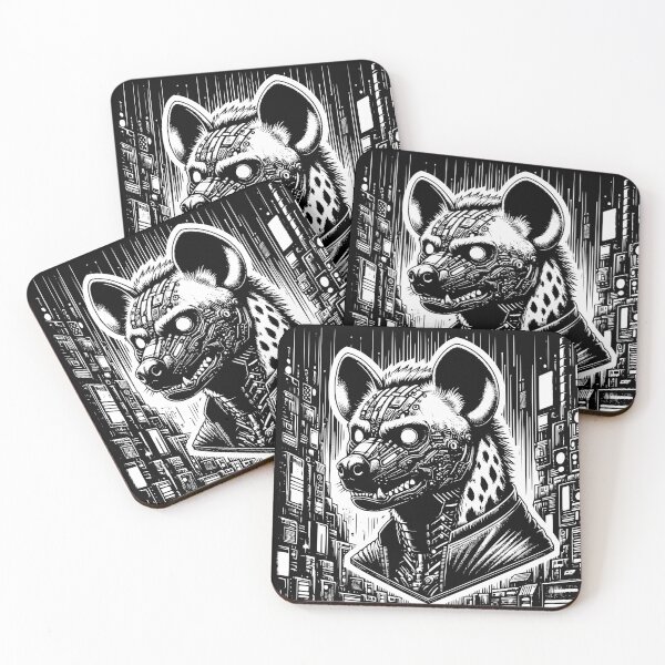 Item preview, Goth Vicious Hyena Tech Cyberpunk Cityscape designed and sold by dreamsagellc.