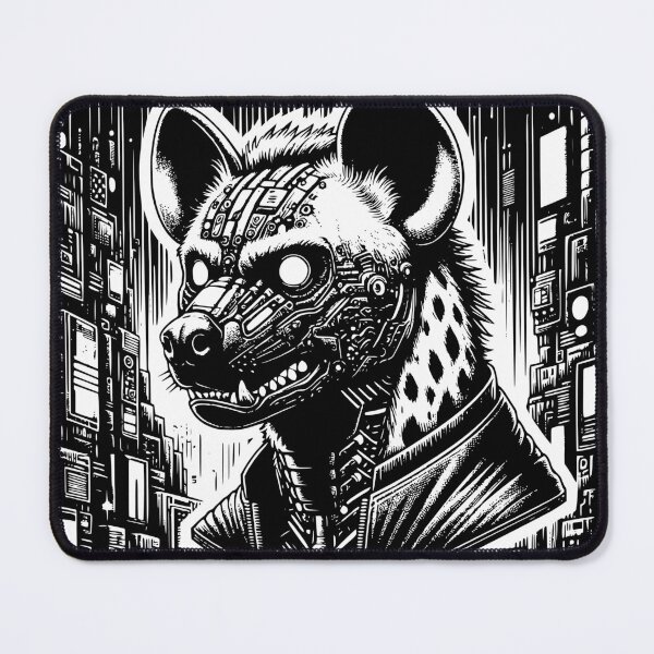 Item preview, Goth Vicious Hyena Tech Cyberpunk Cityscape designed and sold by dreamsagellc.