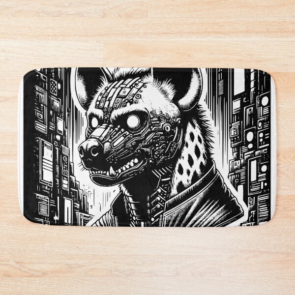 Item preview, Goth Vicious Hyena Tech Cyberpunk Cityscape designed and sold by dreamsagellc.