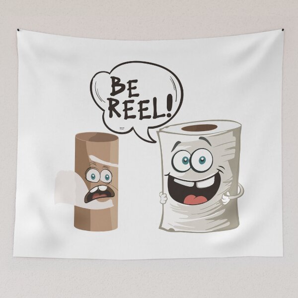 Item preview, Be reel toilet paper funny cartoon designed and sold by Stereotype-pro.