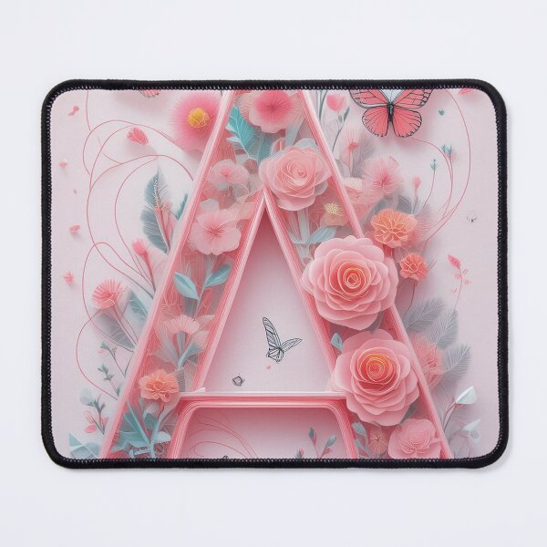 Item preview, Floral letter A with pastel pink roses and butterflies, paper cutouts of flowers  designed and sold by navitalidesign.