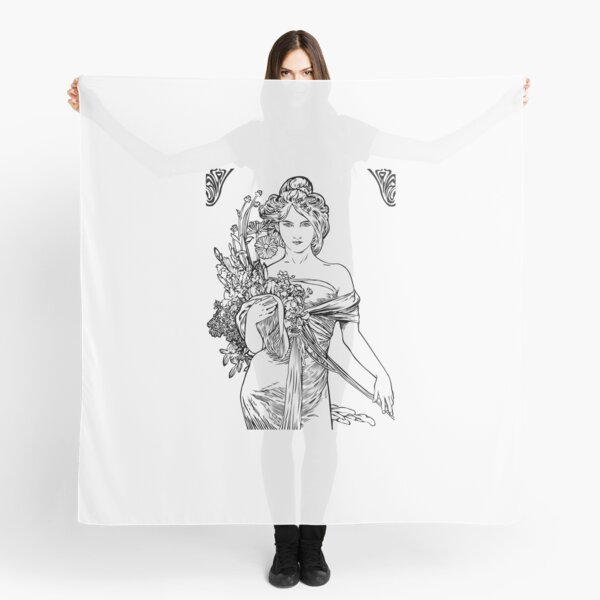 alfons mucha Drawing Scarf