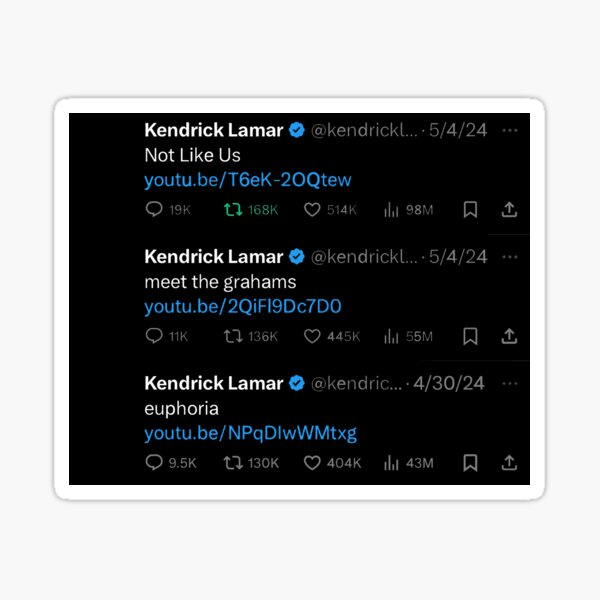 Aperçu de l'œuvre KENDRICK LAMAR DISS CHANSON TWEETS créée et vendue par briccd.